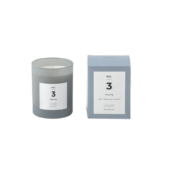 Santal Fig Scent Candle, Blue, Natural Wax 210 G. - 50 Hour - Gift box