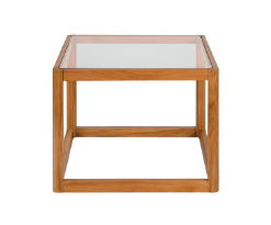 Glass and Wood Side Table