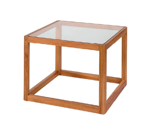 Glass and Wood Side Table