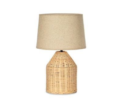 Rustic Beige Rattan Table Lamp