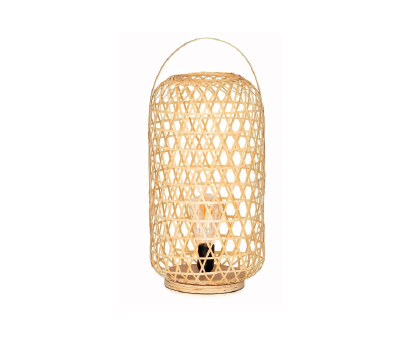 Rustic Beige Bamboo Table Lamp