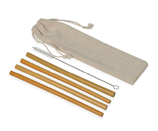 Kit of Four Reusable Bamboo Straws