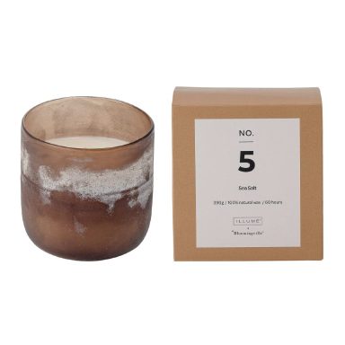 Sea Salt Scent Candle, Brown, Wax 390G - 60 Hour - Gift Box