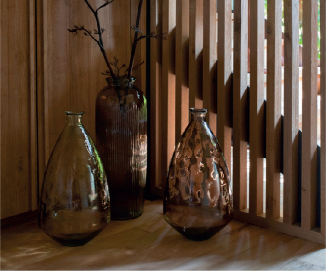 Brown Glass Floor Vase