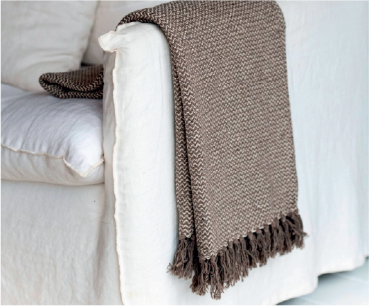 Brown Nordic Style Cotton Sofa Blanket