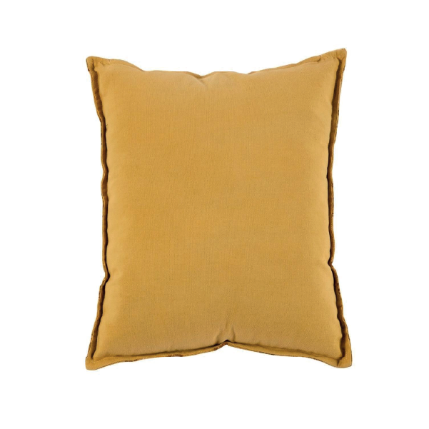Cushion with Vintage Yellow Velvet Flowers