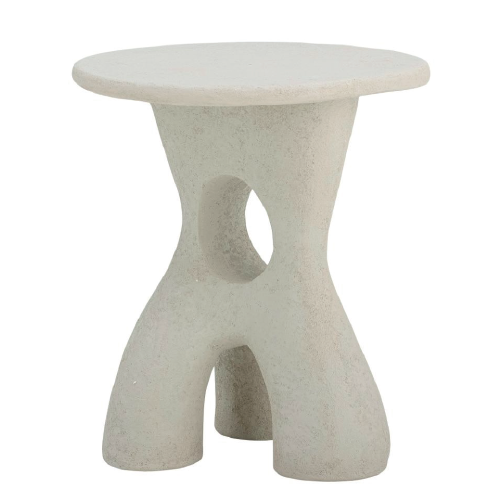 Amiee Side Table, White, Polyresin