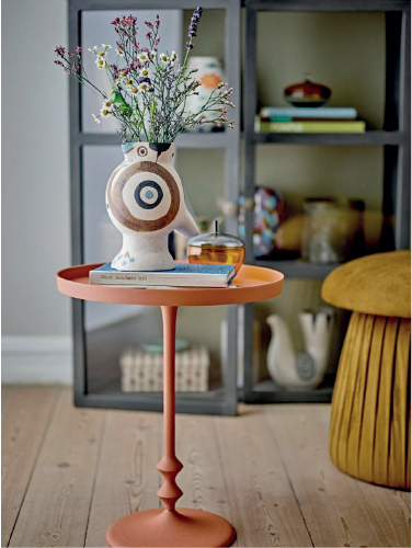 Anjou Side Table, Orange, Aluminum