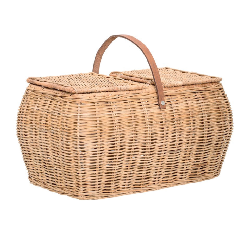 Gor Basket w/Lid, Nature, Rattan