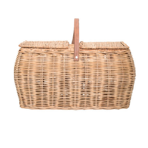 Gor Basket w/Lid, Nature, Rattan