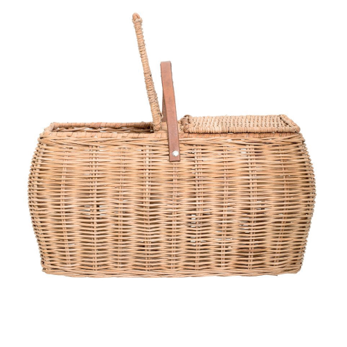 Gor Basket w/Lid, Nature, Rattan