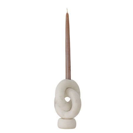 Goa Candle Holder,  White, Marble